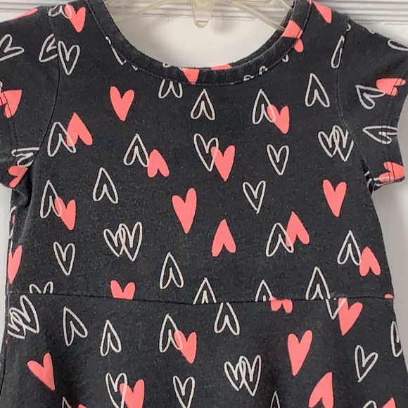 Cat & Jack 12m Gray Hearts Dress Short Sleeve EUC - Picture 2 of 9